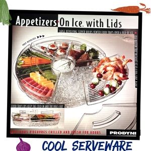 Prodyne Appetizers On Ice with Lids, 16", Clear